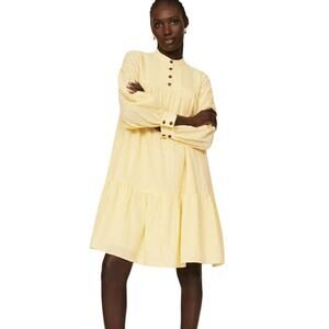 Pamela Love x RTR (Rent The Runway) Yellow Eyelet Dress Women's Size M Cottage